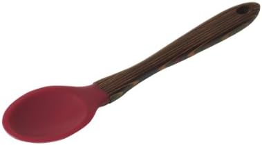 Island Bamboo 40789 Silicone Spoon with Rainbow Bamboo Wooden Handle, 12-1/4 inches