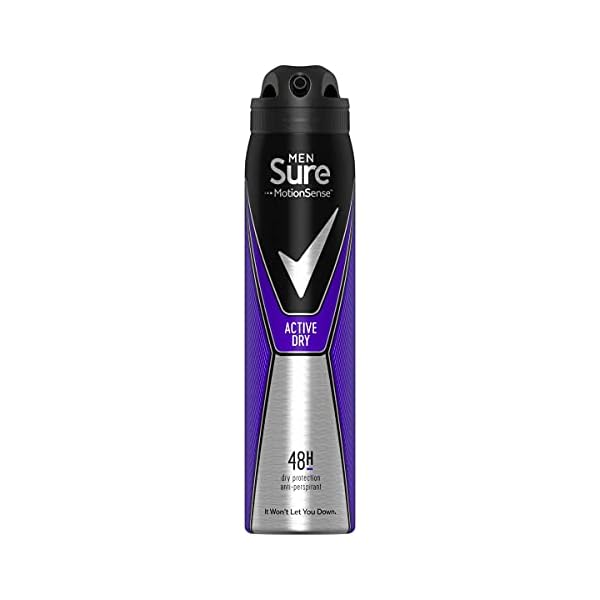Sure-Sure-Men-Active-Aerosol-AntiPerspirant-Deodorant-250ml Sure Active Dry 48h protection against sweat and odour Anti-perspirant Aerosol MotionSense technology deodorant 250 ml