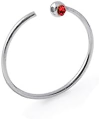 Jewele 20Gx1/2 (0.8x12MM) 925 Sterling Silver BCR Nose Piercing Ring