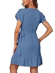 SAMPEEL Summer Dress for Women 2022 Short Sleeve V