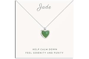 SmileBelle Jade Necklace Heart Necklace for Girls, Green Necklace Crystal Jewelry as Green Gifts for Woman, Small Heart Penda