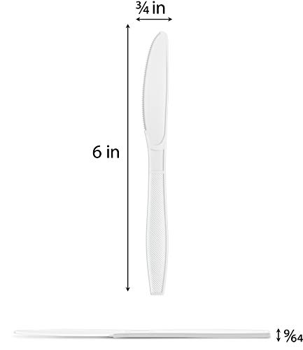 500 Knives] Plastimade White Disposable Extra Heavyweight Plastic Knives, Ideal For Wedding, Catering, Parties, Buffets, Events, Or Everyday Use, 1 Pack... - Thumbnail 3