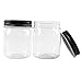 novelinks 8 oz Clear Plastic Jars with Screw-On Lids - BPA-Free Refillable Storage Containers for Slime, Spices, Crafts, Kitchen & Home Organization (16 Pack,Black)