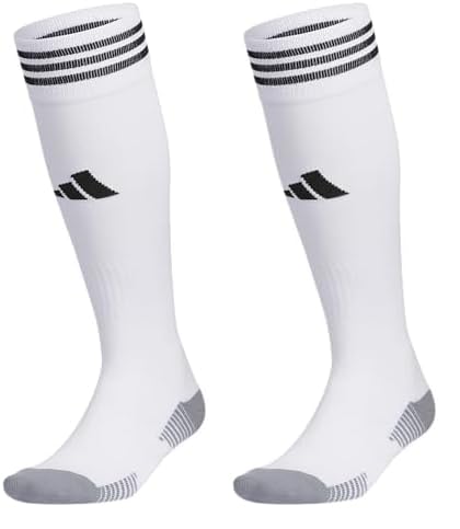 adidas Copa Zone Cushion 5.0 Over The Calf (OTC) Soccer Socks, White/Black, Medium (Pack of 2)