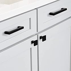 homdiy 25 Pack Black Square Cabinet Knobs Matte