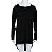 Clearance Sale! Autumn Blouse,Canserin Women Loose Hem Batwing Long T-Shirt Blouse Dress (XL, Black)