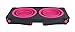 Dexas Popware for Pets Adjustable Height Double Pet Feeder, Gray/Pink