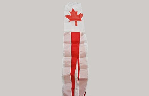 Flagtex Canadian Flag Windsock 150cm Weather Resistant Polyester Garden Windsock Canada Maple Leaf Design Outdoor Decoration Wind Indicator Patio Garden 60 inch Wind Direction Windsock