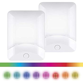 GE Color-Changing LED Night 2 Pack, Plug-in, Light Sensing, Automatic, Energy Efficient, Home Décor, for Kids, for Bedroom, Bathroom, Nursery, Kitchen, ...