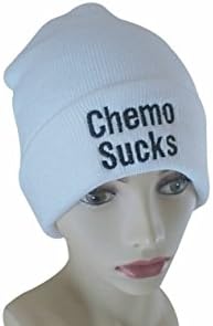 HC Chemo Sucks White Black Embroidery Chemotherapy Hat Chemo Cap for Women Men Unisex Cancer Hat Patients or Anyone
