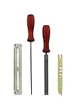 Redneck Convent RC | Chainsaw Sharpener Kit – Flat & Round Chainsaw File Sharpener, Chainsaw File Guide, Chainsaw Depth Gauge Tool 3/16”