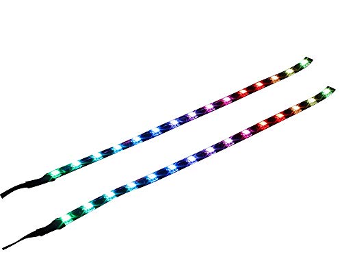 DS Rainbow RGB LED Strip Computer Lighting via Magnet for DS ARGB Fans Hub Box (2Pack, 30CM, DS Rainbow Fans kit Extension Accessories, A D E Series)