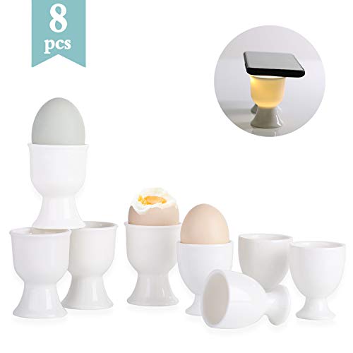 image for ONTUBE 1908.04 Ceramic Egg Cups Set of 8,Porcelain Egg Stand Holders f