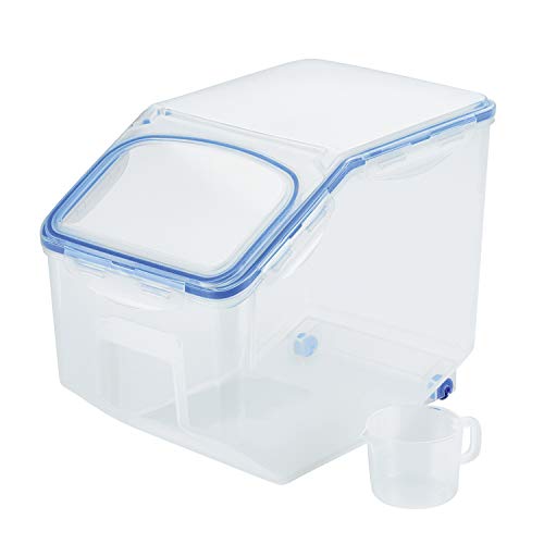 Lock & Lock HPL510 Easy Essentials Pantry Food Storage Container With Wheels / Foor Storage Bin With Wheels - 50.7 Cup, Clear (Best Wheel Locks On The Market)