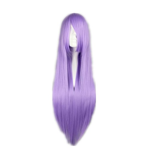 Cosplay Wig Long Straight Purple Lilac Hair Halloween Heat Resistant Synthetic Wigs