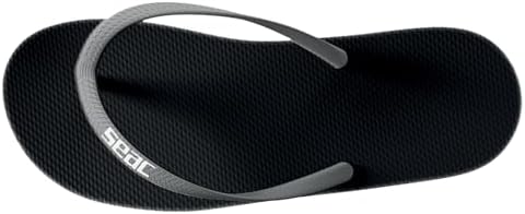 Ohau, Infradito in Gomma per Mare, Piscina, Spiaggia e Barca, Nero/Grigio, 41/42