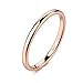 Greenpod 2mm 4mm 6mm Tungsten Wedding Bands Ring for Women Men Rose Gold Plated/Silver/24K Gold Plated/Black Polished Slim Engagement Promise Rings Comfort Fit Size 4-13
