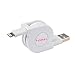 HXINH SparkZip MFi Certified by Apple USB to Lightning Retractable Cable for iPhone 7 6 5 5C SE,iPad pro air mini 4th - 0.7m(2.3ft) (1 Pack, White)