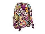 Vera Bradley Laptop Backpack (Updated Version) with Solid Color Interiors (Plum Crazy with Plum Interiors)