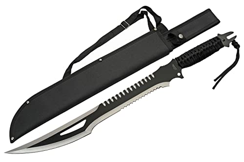 SZCO Supplies 25” Cord-Wrapped Handle Fantasy Outdoor Machete with Nylon Sheath…