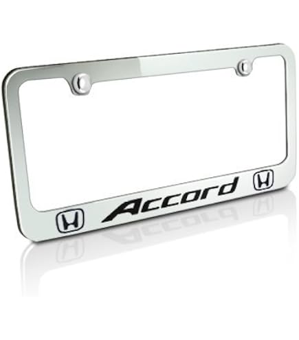 Laser Etched License Frame Au-TOMOTIVE GOLD Honda License Plate Frame - Black Laser Etched Cut-Out Design Vehicle Specific Frame