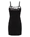 ZANZEA Women's Sexy Lingerie Lace Teddy Chemises Full Slips Sleepwear Mini Babydoll Nightgown G-String Black 4