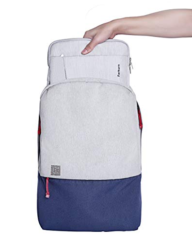 Ferkurn 14 inch 15inch 15.6 inch Laptop Sleeve with Handle Compatible MacBook Pro 15, Surface Book 2 15, HP, Dell, Protective Waterproof Carrying Laptop Case Bag -Off White - Thumbnail 6