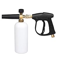 INNOLITES Adjustable Foam Cannon Snow Lance Nozzle Soap Compatible Quick Connector Foam Lance Kit Pressure Washer Gun 1 Liter Bottle