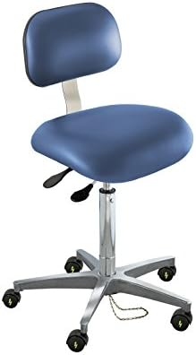 BioFit Static-Control Chair, Class 100; Type I, Stat Dissip Vinyl, Blue, Bench H 25-30"
