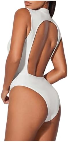 Amazon.com: Milumia Women Sexy Open Back Bodysuits Tops Backless