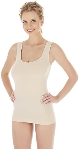 Urbamboo Seamless Bamboo Undershirt Cami Tank Top (US Medium - Europe Large, Tan)