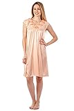 Women Silk Cap Sleeve Lingerie Nightgown