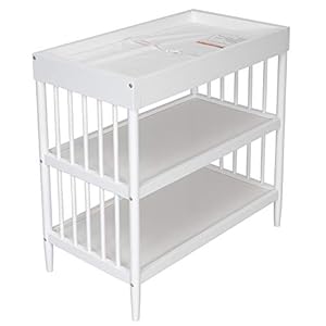 Dream On Me Clover Changing Table with Rounded Spindles in White