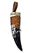 Valhalla Vineyards Wine/Mead Drinking Horn (4-5oz) Medieval Viking Cup w/Brown Leather Clip Button Holster - Authentic Medieval Inspired Mug