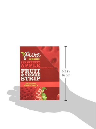 Pure Organic Strawberry Apple Fruit & Veggie Strip, Certified Organic, Gluten-Free, Non-GMO, Vegan, Kosher, Peanut Free, No Artificial Ingredeints, Fruit Snack, 0.49 ounce, 24 Count - Thumbnail 6