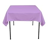 Gee Di Moda Square Tablecloth - 52 x 52 Inch - Lavender Square Table Cloth for Square or Round Tables in Washable Polyester - Great for Buffet Table, Parties, Holiday Dinner, Wedding & More