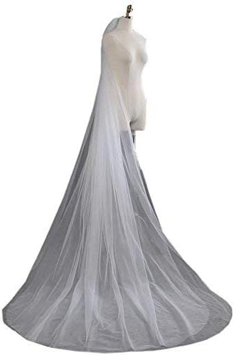 Sunny zeyu 3m Trailing Long Wedding Veil For Brides Cut Edge With Comb
