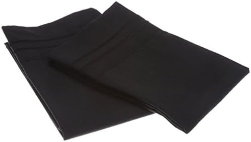 Royal Comfort Silky Soft Premium Quality Double Brushed Microfiber Pillowcase Sets 2 pc 1800 Collection Wrinkle Free Hypoallergenic Deluxe Pillow Covers BlackSTD