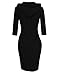 MISSKY Women Stripe Pocket Knee Length Slim Casual Pullover Hoodie Dress