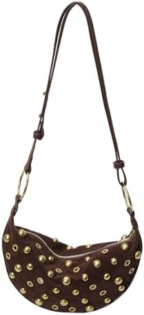 Amazon.com: Studded Shoulder Purse for Women Gold Stud Faux