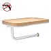 COOFOK Toilet Paper Holder,Japanese Style Roll Tissue Holder, Bathroom Accessories Wall Mount Shelf,Solid Wood and Aluminum