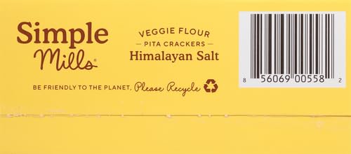 SIMPLE MILLS VEGGIE PITA CRACKERS, HIMALAYAN SALT – GLUTEN FREE, VEGAN, HEALTHY SNACKS, PALEO FRIENDLY, 4.25 OUNCE (PACK OF 1)