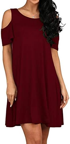 Women's Off The Shoulder Loose Tank Dress Summer Swing Sundress