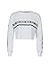 Joeoy Women's White Letter Print Long Sleeve Crop Top Sweatshirt-M
