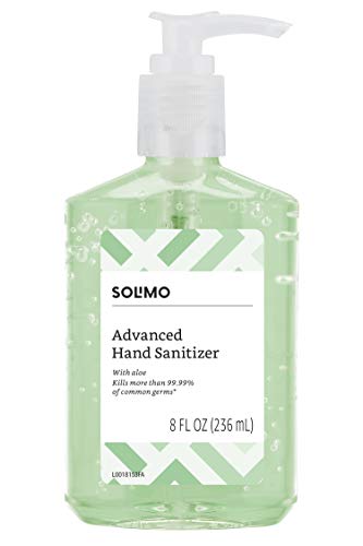 Amazon Brand - Solimo Hand Sanitizer with Vitamin E and Aloe, 8 Fl Oz (Pack of 1)