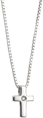 D for Diamond Silver Cross Pendant for Girls