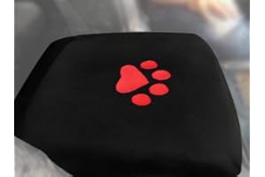 Opall Truck Center Armrest Console Cover for Dodge Ram 1500 2500 3500 4500 5500 Pickup Trucks 1993-2018 (Dog Paws, Red)