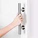 SMARTSTANDARD 10 Inch Sliding Barn Door Handle, Pull and Flush Hardware Set, Stainless Steel, Large Rustic Two-Side Design, Round