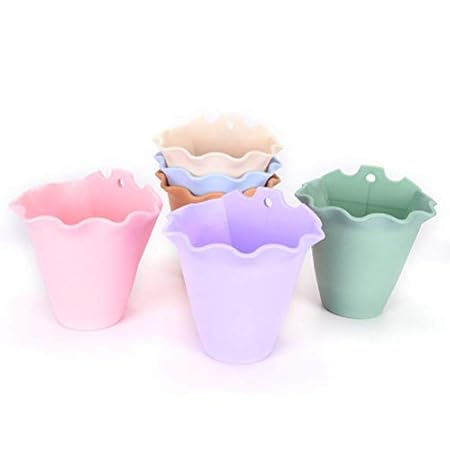 Inllex Wall Hanging Planters Pot Plant Hangers Vertical Flower Basket Container Wall Mounted Flower Pots with Drainage for Indoor Outdoor with Extra Accessories, 2 pcs