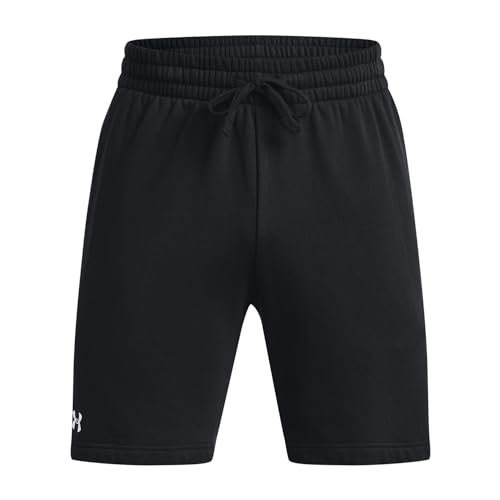 Under Armour Men's Rival Fleece Shorts, (001) Black / / White, Large Image
